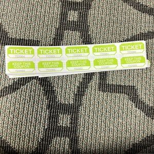 Lime Green Raffle Tickets